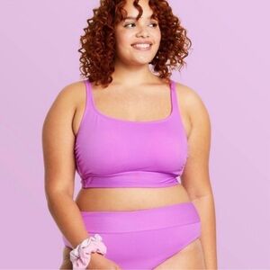 NWT Stoney Clover x Target swim top in bright purple sz 1X